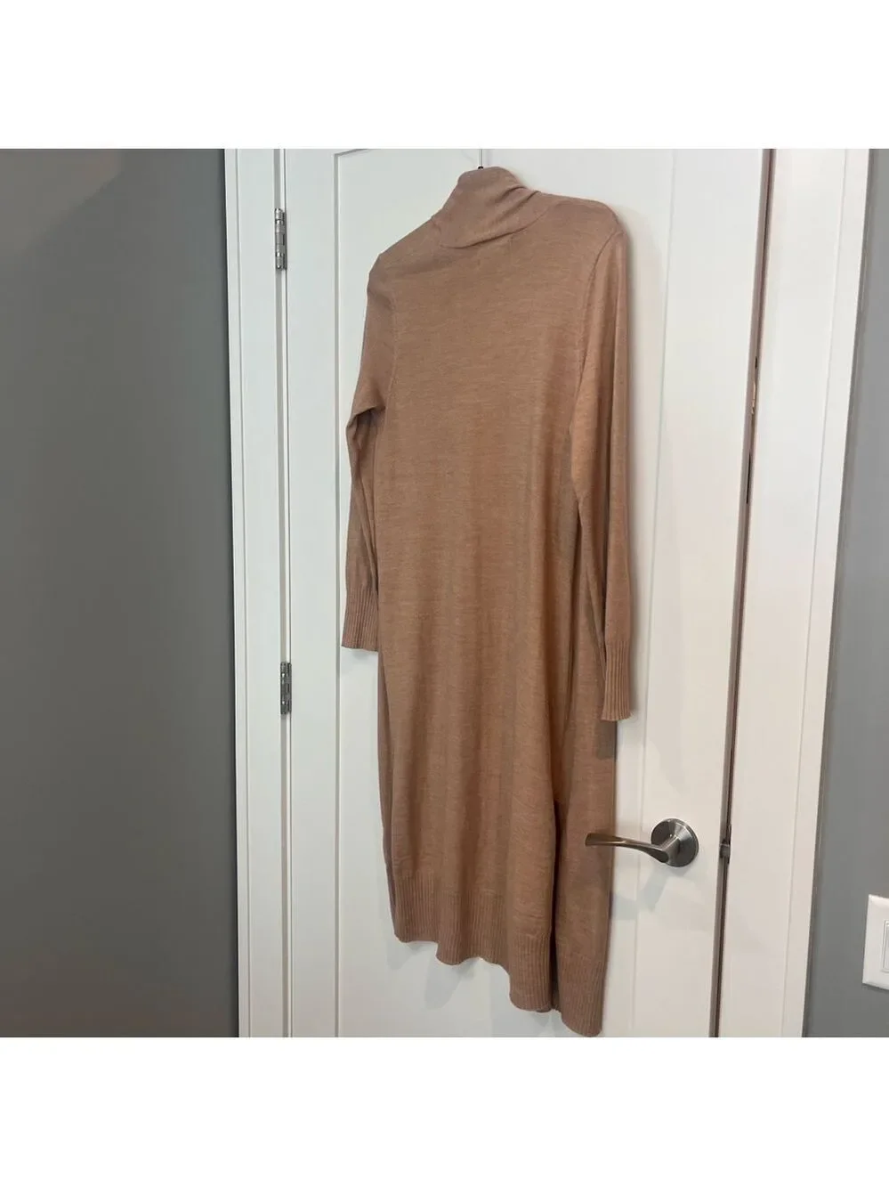 Tan Merino Wool Cardigan L - Picture 5 of 7